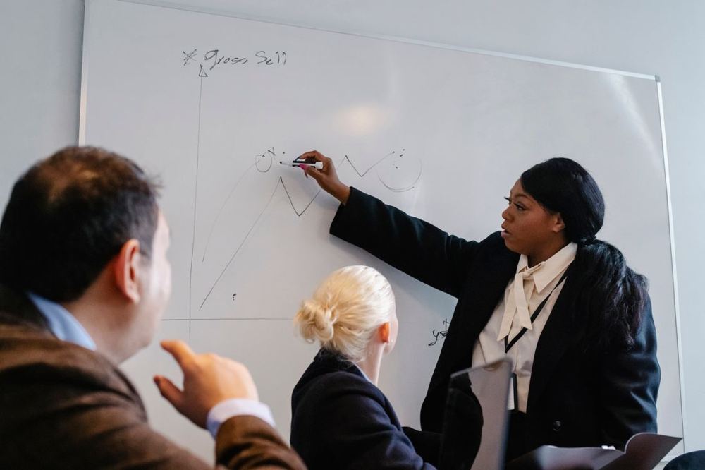 A housing association leader presenting to colleagues