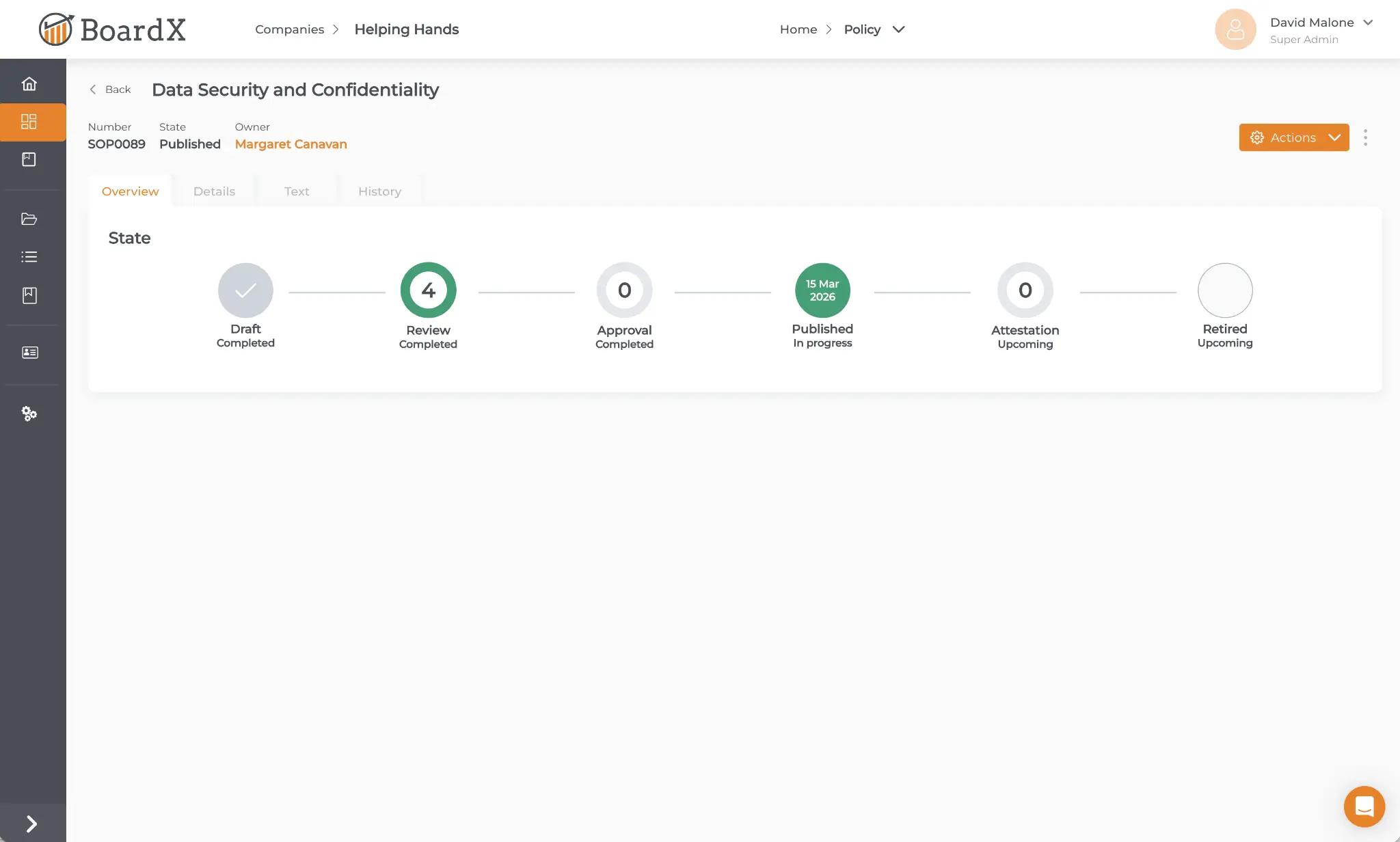Policy Lifecycle State View